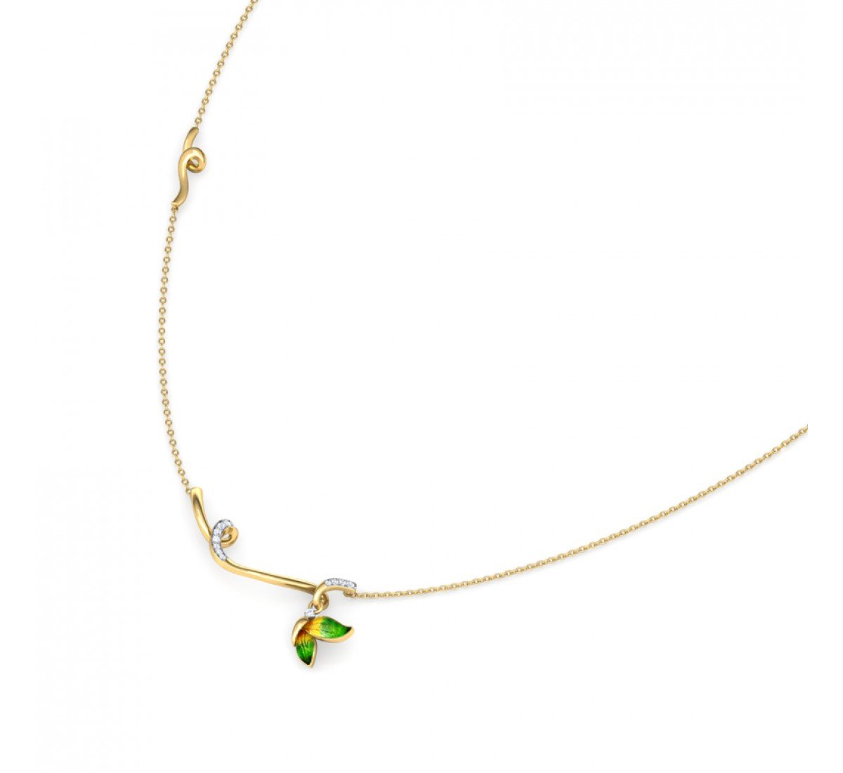 ObtuseGreen Butterfly Diamond Necklace