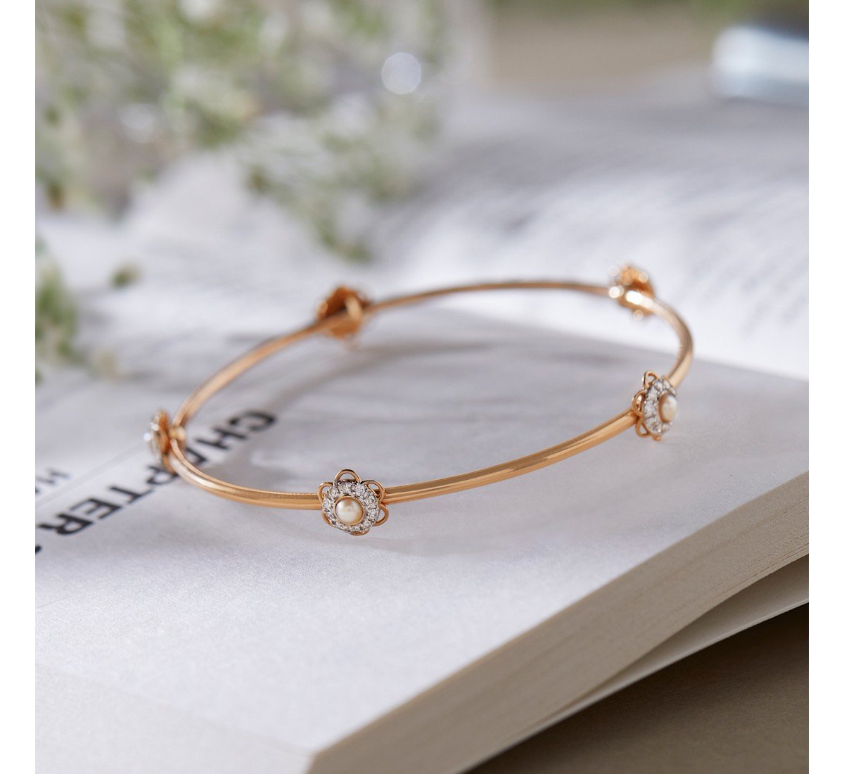 Floweret Diamond Bangles