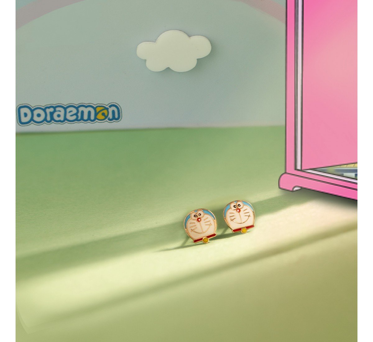 Cute Doraemon Kids Gold Earrings