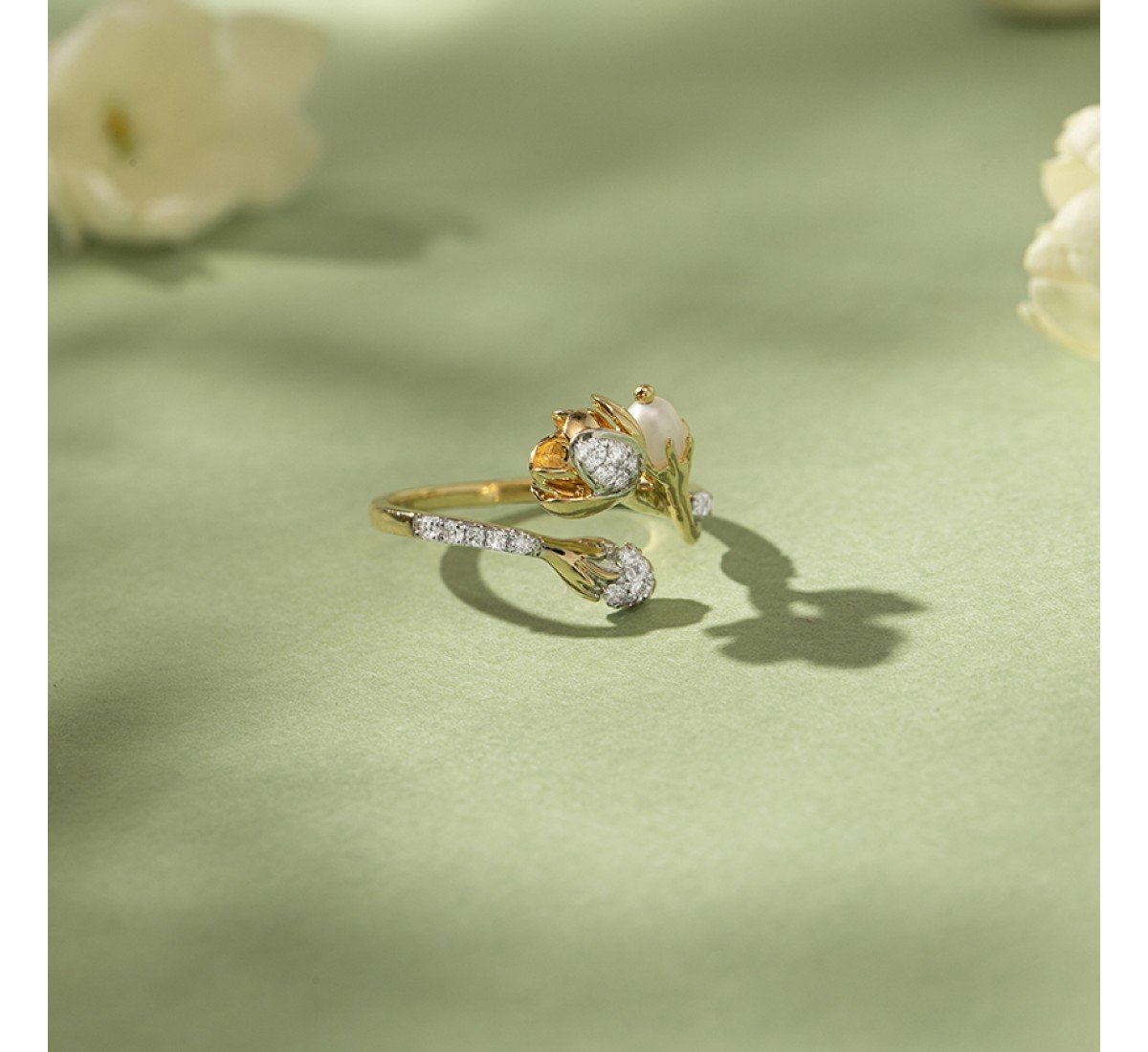 Lavnya Pearl Diamond Ring