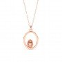 Rose Gold Sparkly Zircon Pendant With Link Chain