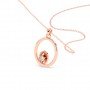 Rose Gold Sparkly Zircon Pendant With Link Chain