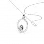 Silver Sparkly Zircon Pendant With Link Chain