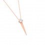 Rose Gold Zircon Solitaire Pendant With Link Chain