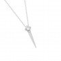 Silver Zircon Solitaire Pendant With Link Chain