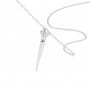 Silver Zircon Solitaire Pendant With Link Chain