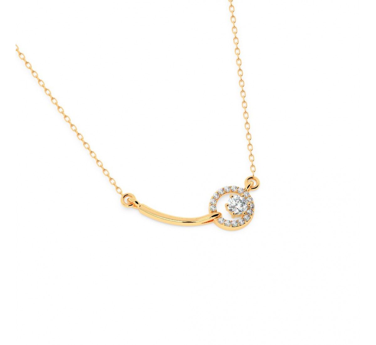 Gold Shining Zircon Studded Necklace