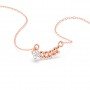 Rose Gold Leaf Solitaire Necklace