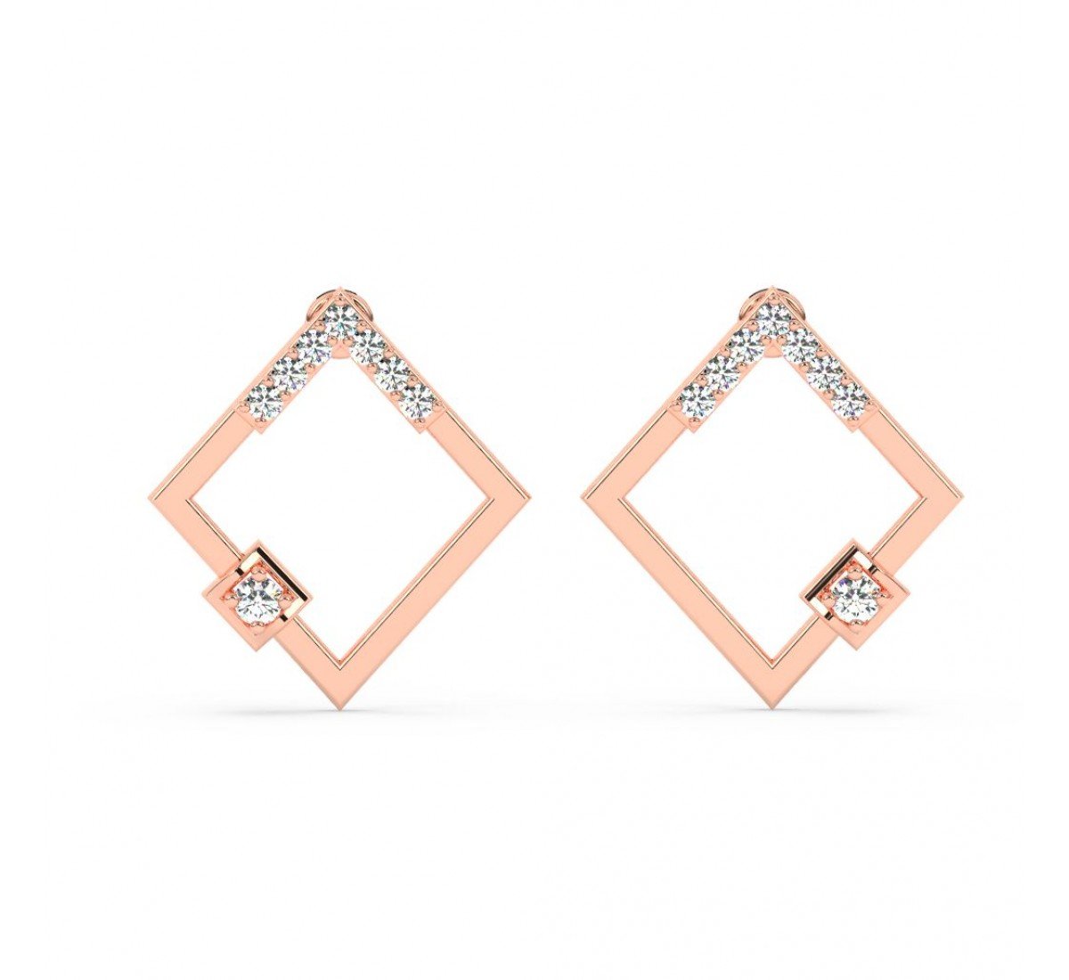 Rose Gold Square Earrings