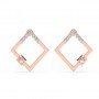 Rose Gold Square Earrings