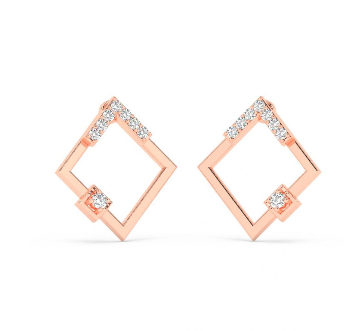 Rose Gold Square Earrings