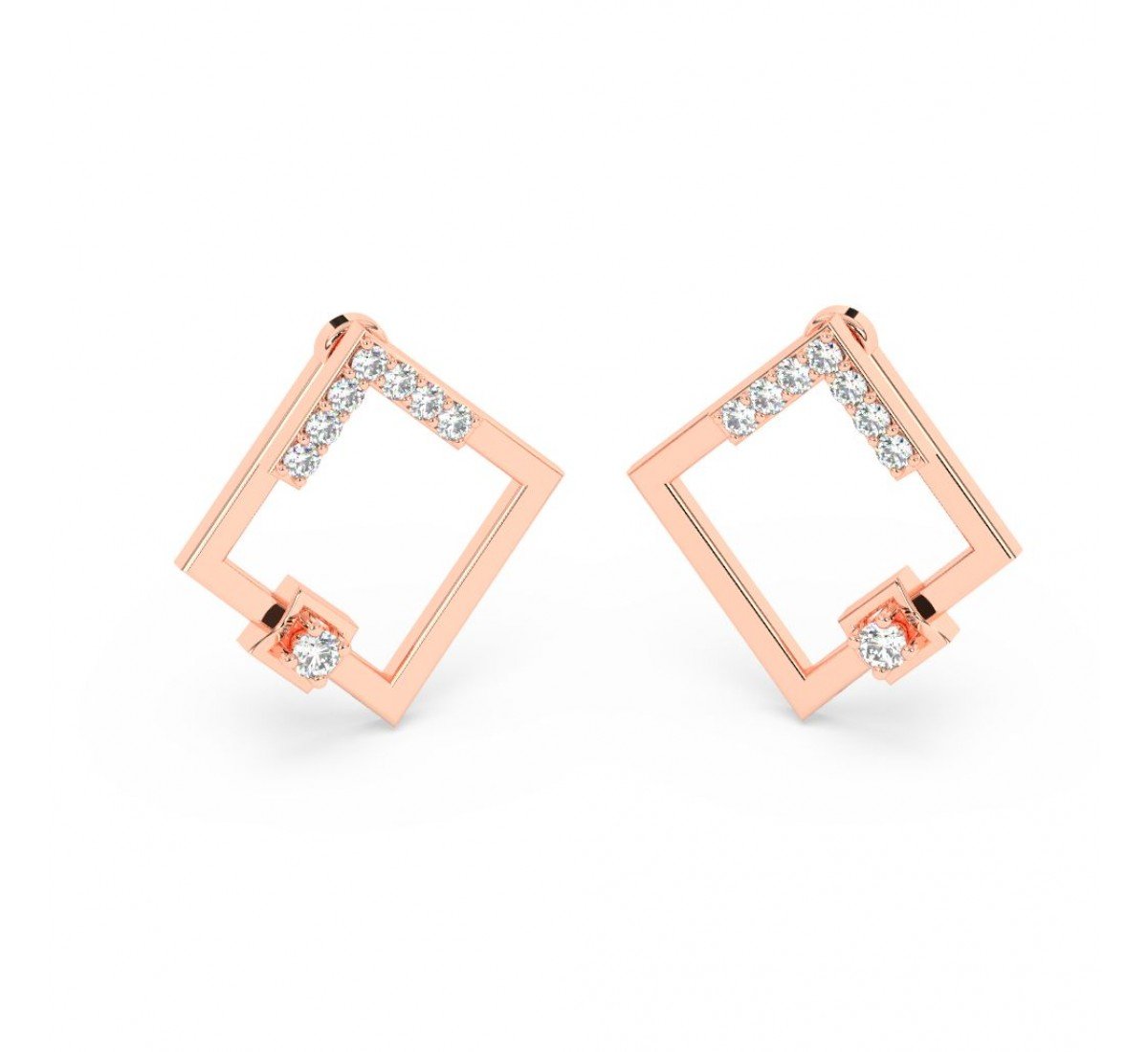 Rose Gold Square Earrings