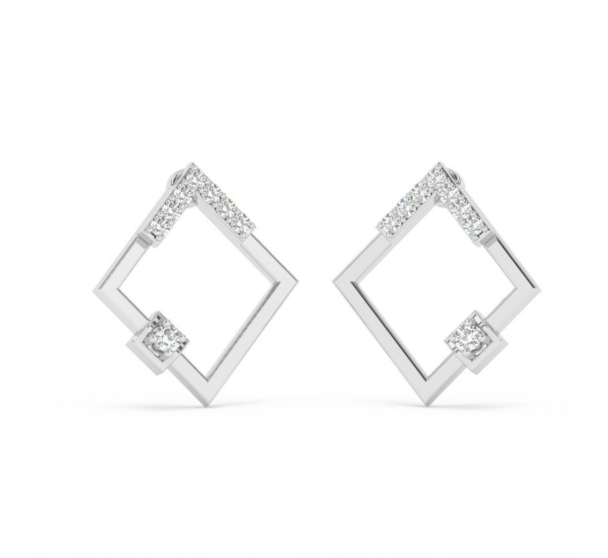 Silver Square Earrings