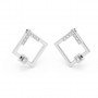 Silver Square Earrings