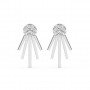 Silver Floreal Zircon Studded Earrings