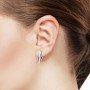 Silver Floreal Zircon Studded Earrings