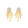 Gold Floreal Zircon Studded Earrings