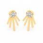 Gold Floreal Zircon Studded Earrings