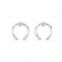 Silver Zircon Studded Circle Earrings