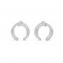 Silver Zircon Studded Circle Earrings