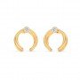 Gold Zircon Studded Circle Earrings