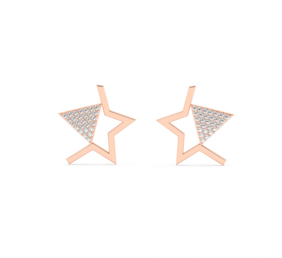 Rose Gold Shining Star Earrings