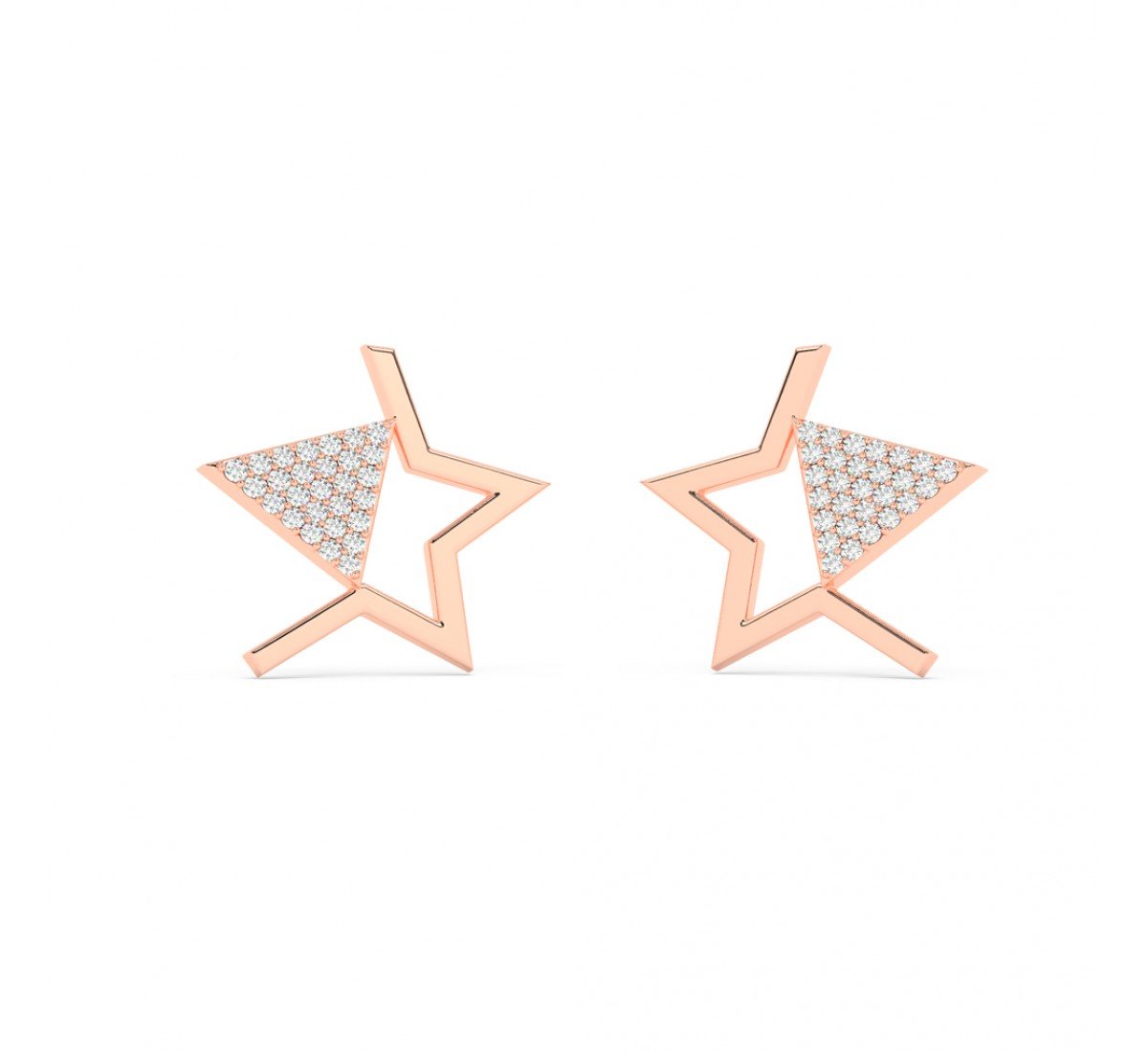 Rose Gold Shining Star Earrings