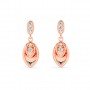 Rose Gold Zircon Studded Drop Earrings