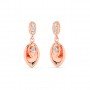 Rose Gold Zircon Studded Drop Earrings