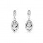 Silver Zircon Studded Drop Earrings