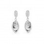 Silver Zircon Studded Drop Earrings