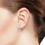 Silver Zircon Studded Drop Earrings