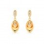 Gold Zircon Studded Drop Earrings