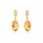 Gold Zircon Studded Drop Earrings