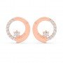 Rose Gold Zircon Studded Circle Earrings