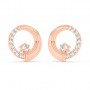 Rose Gold Zircon Studded Circle Earrings