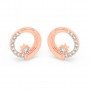 Rose Gold Zircon Studded Circle Earrings