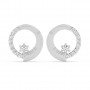 Silver Zircon Studded Circle Earrings