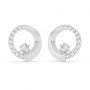 Silver Zircon Studded Circle Earrings