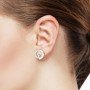 Silver Zircon Studded Circle Earrings