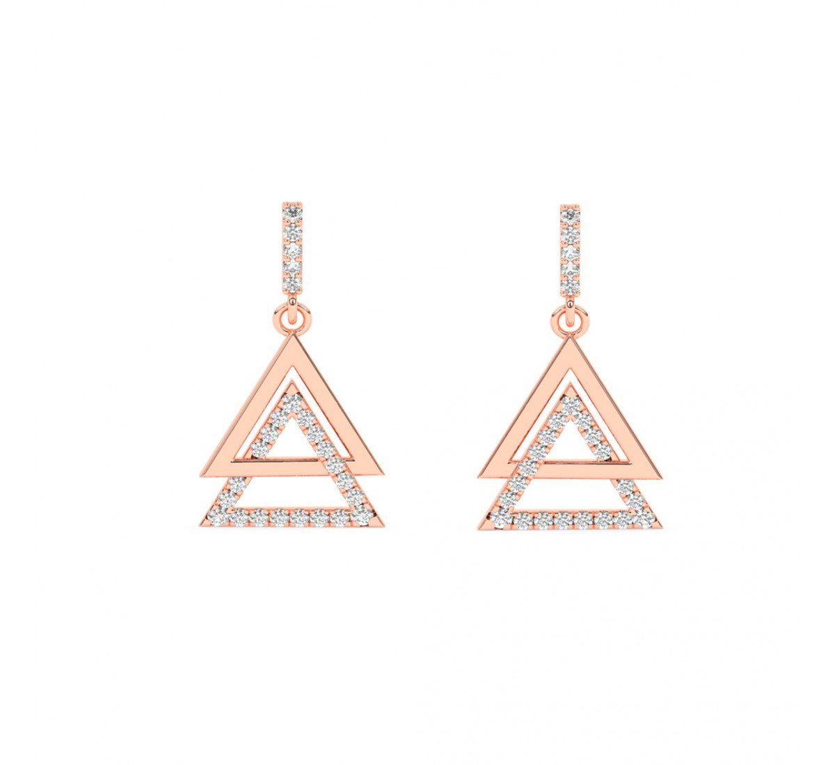 Rose Gold Triangular Drop Earrings