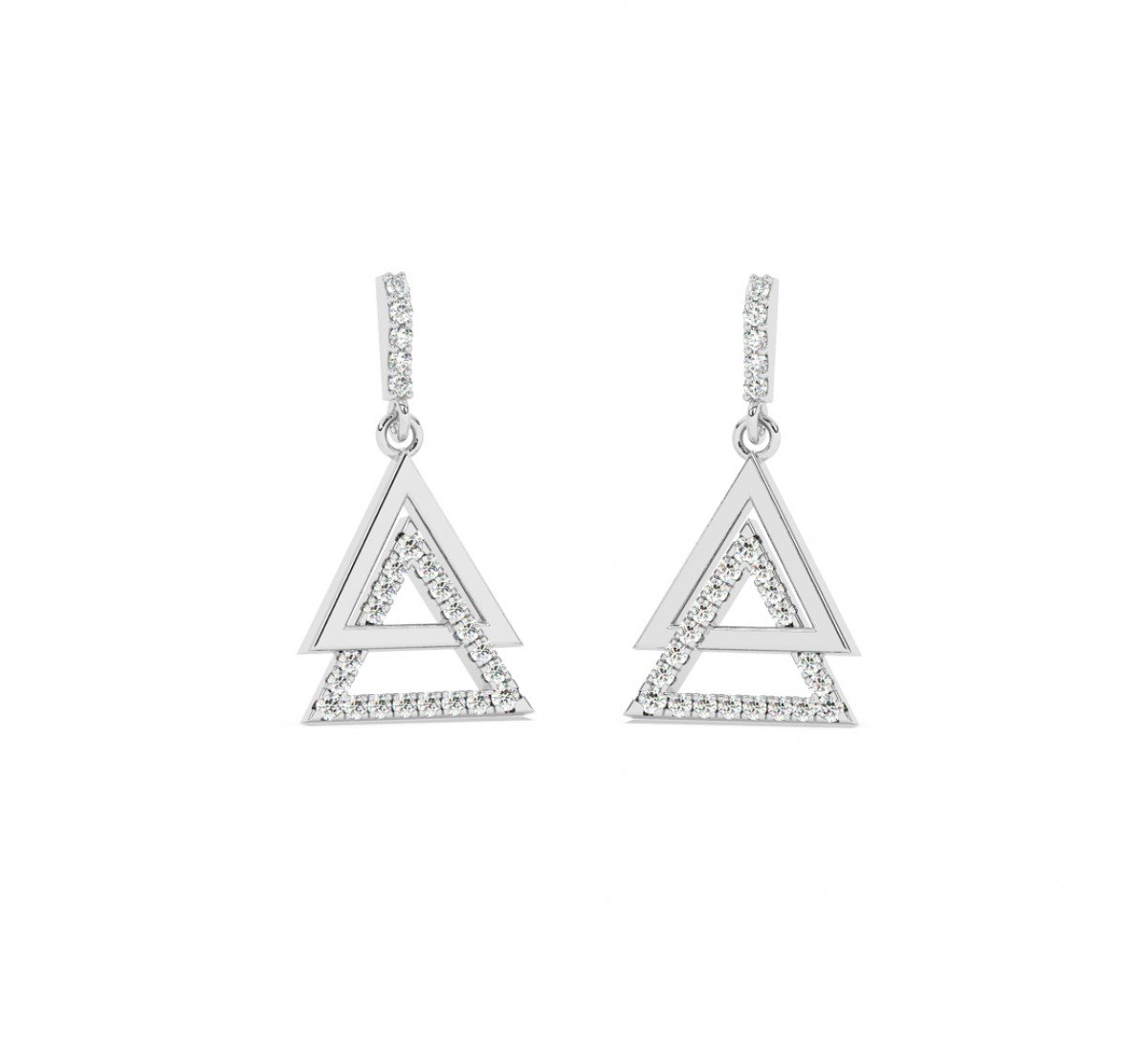 Silver Triangular Drop Earrings