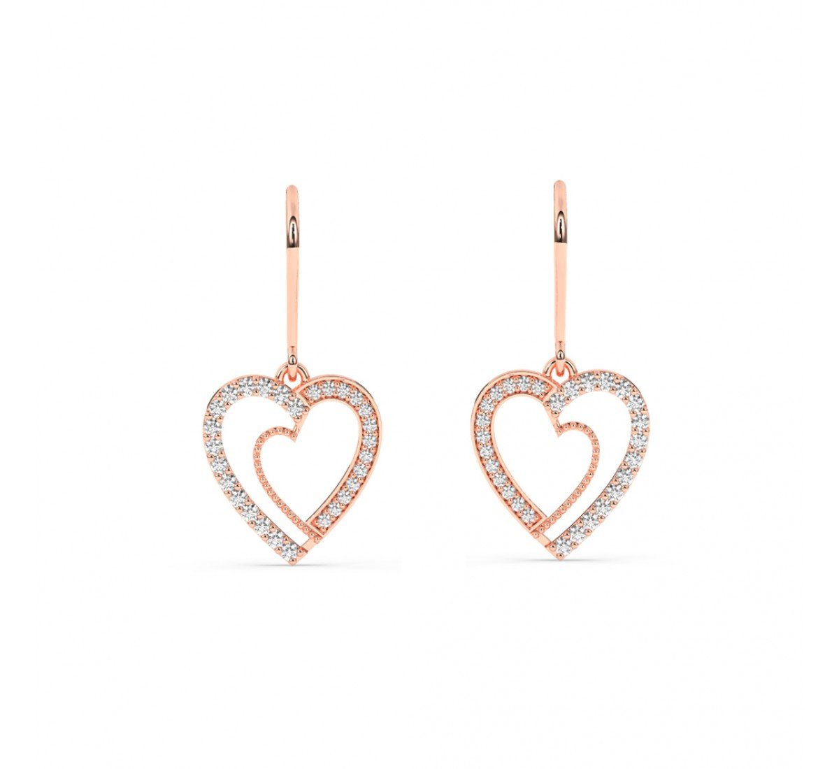 Rose Gold You Have My Heart Earrings