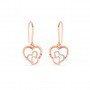 Rose Gold Dual Heart Drop Earrings