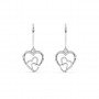 Silver Dual Heart Drop Earring