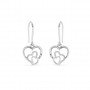 Silver Dual Heart Drop Earring