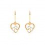 Gold Dual Heart Drop Earrings