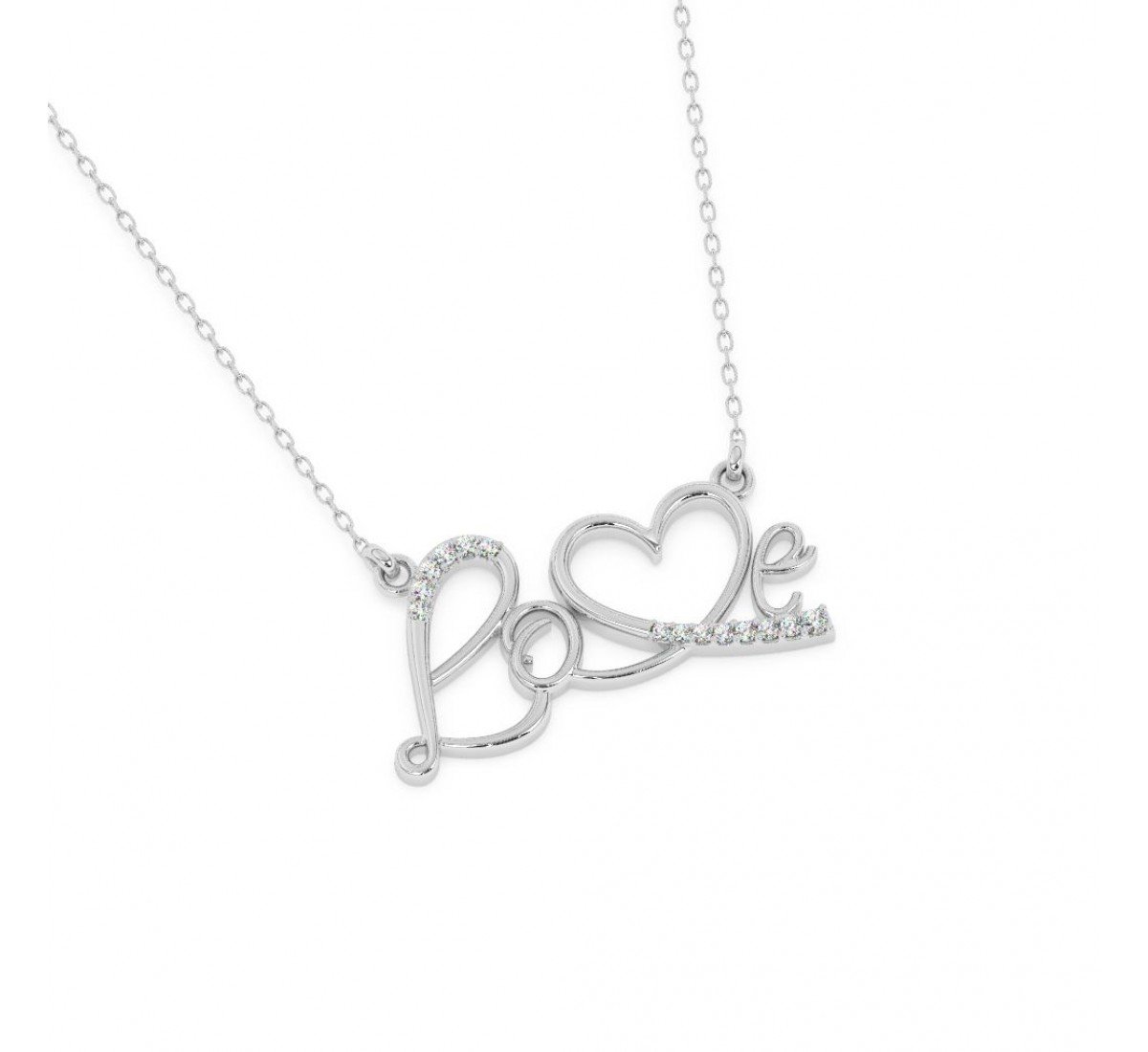 Silver All About Love Necklace