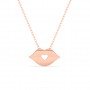 Rose Gold Lips Pendant With Link Chain