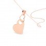 Rose Gold Dual Interlocked Heart Pendant With Link Chain